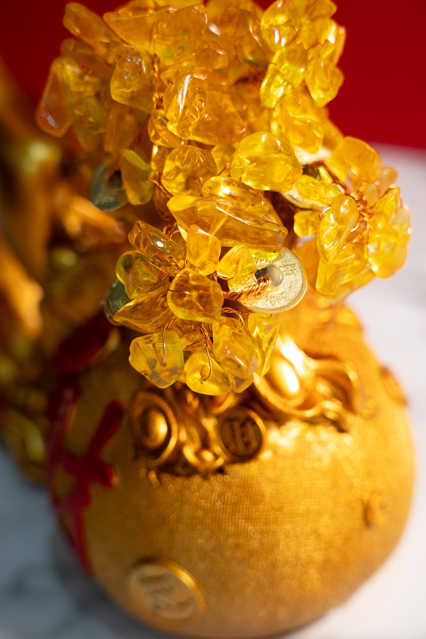 Golden Prosperity Deer Statue