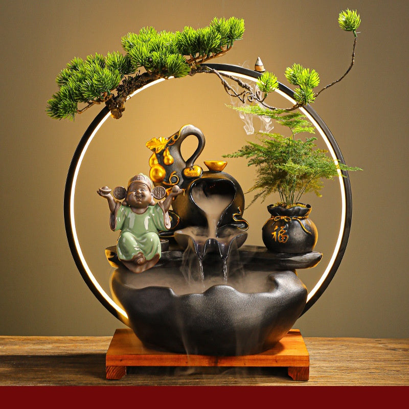 Opulent Prosperity Fountain Decor