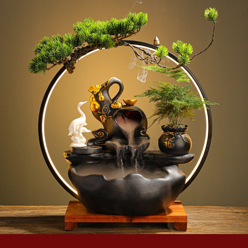 Opulent Prosperity Fountain Decor