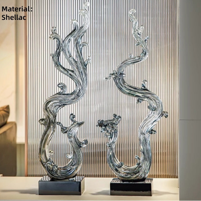 Auspicious Dragon Phoenix Sculpture