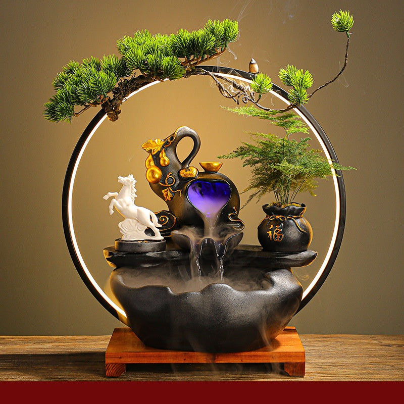 Opulent Prosperity Fountain Decor