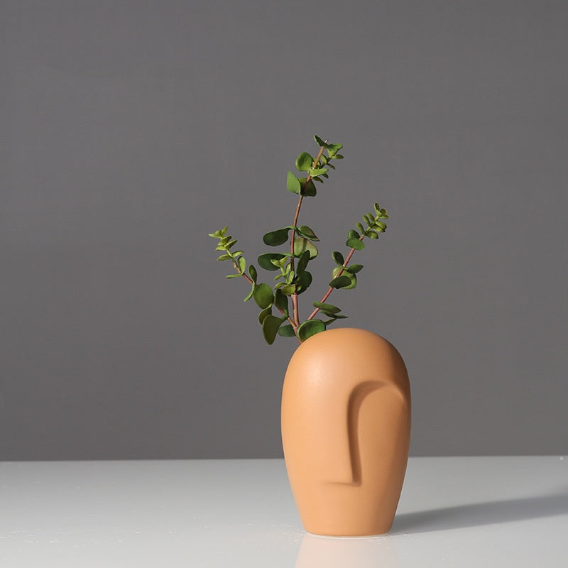 Modern Nordic Face Ceramic Vase