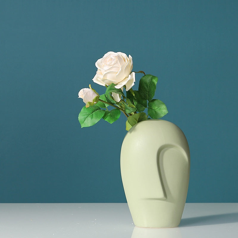 Modern Nordic Face Ceramic Vase