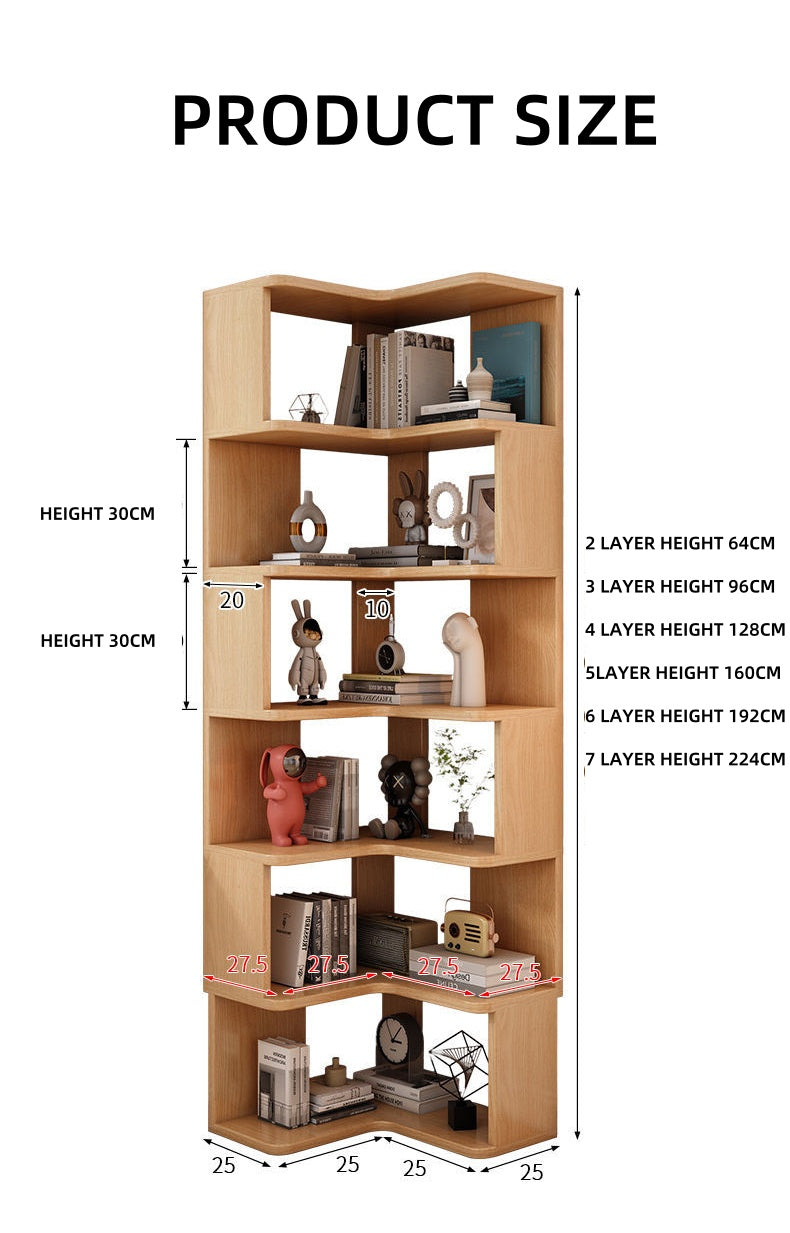 Multi-Layer Corner Bookshelf
