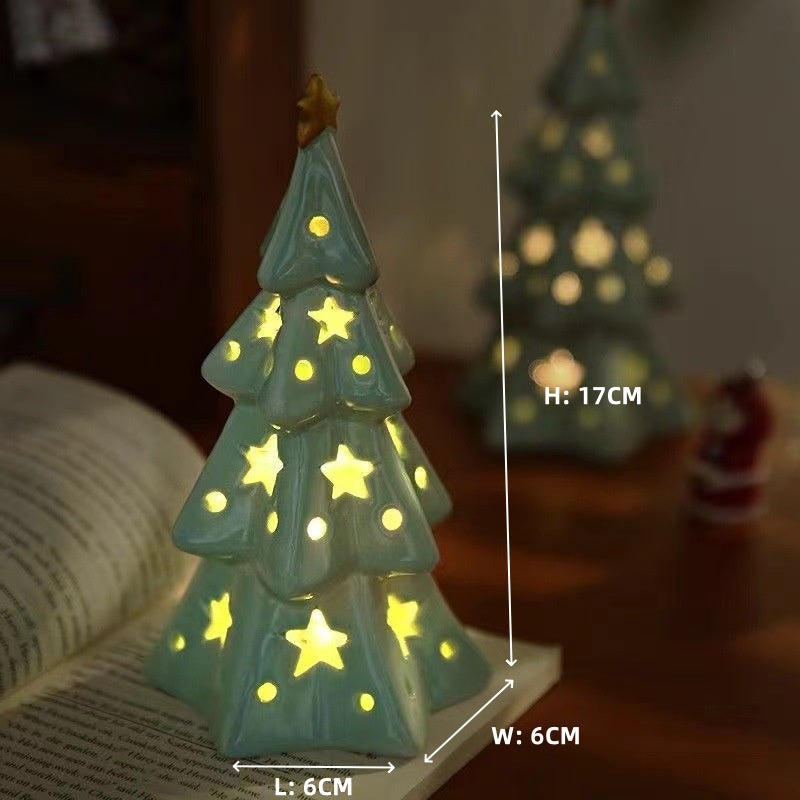 Charming Ceramic Star Christmas Tree Night Light