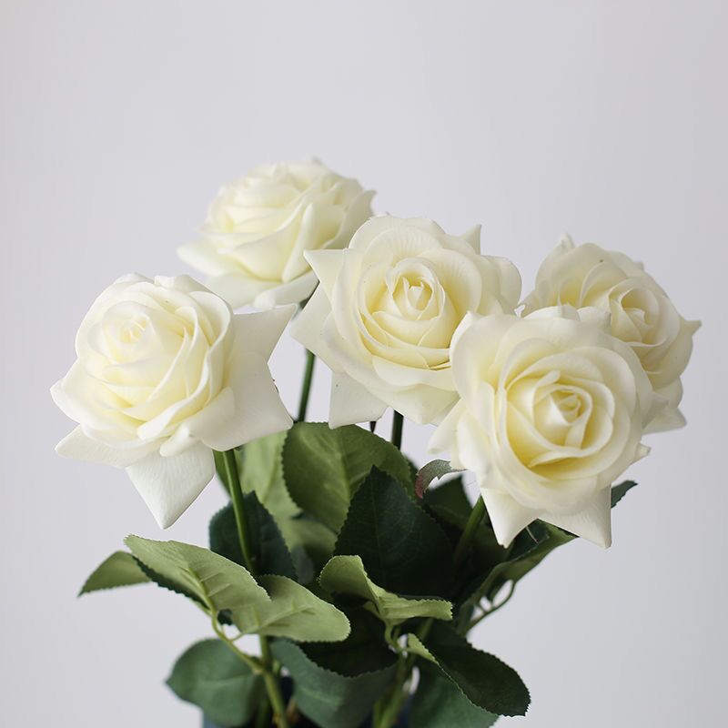 Premium Real-Feel Faux Rose Bouquet 5pcs