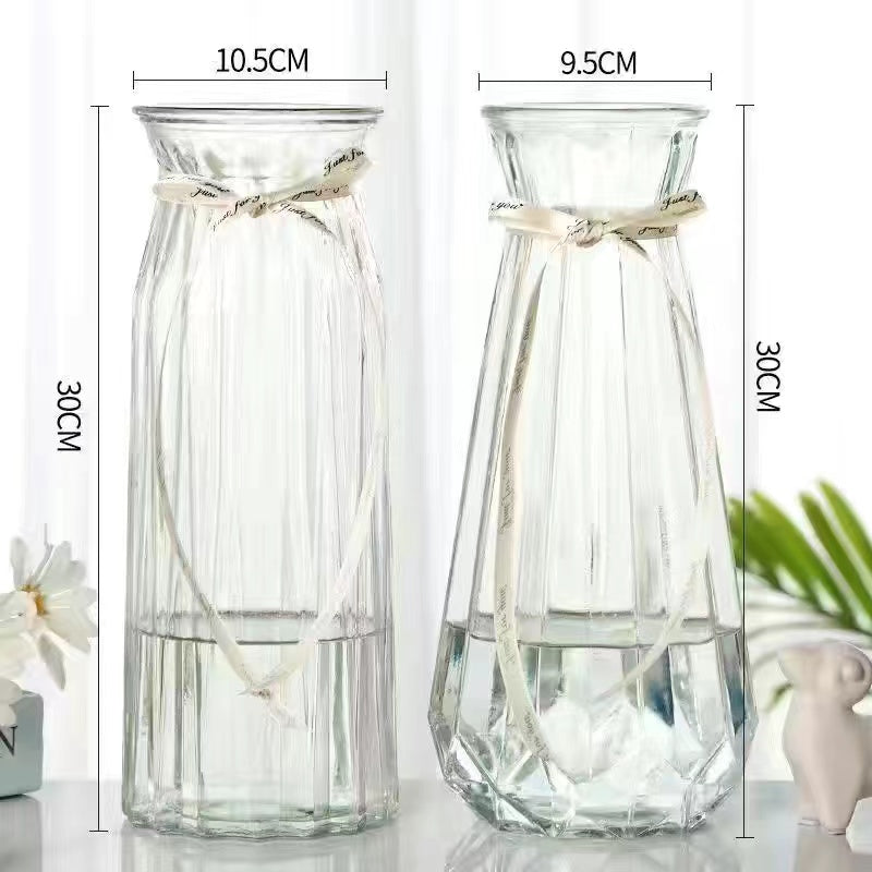 Opulent Glass Vase Set 1 Pair