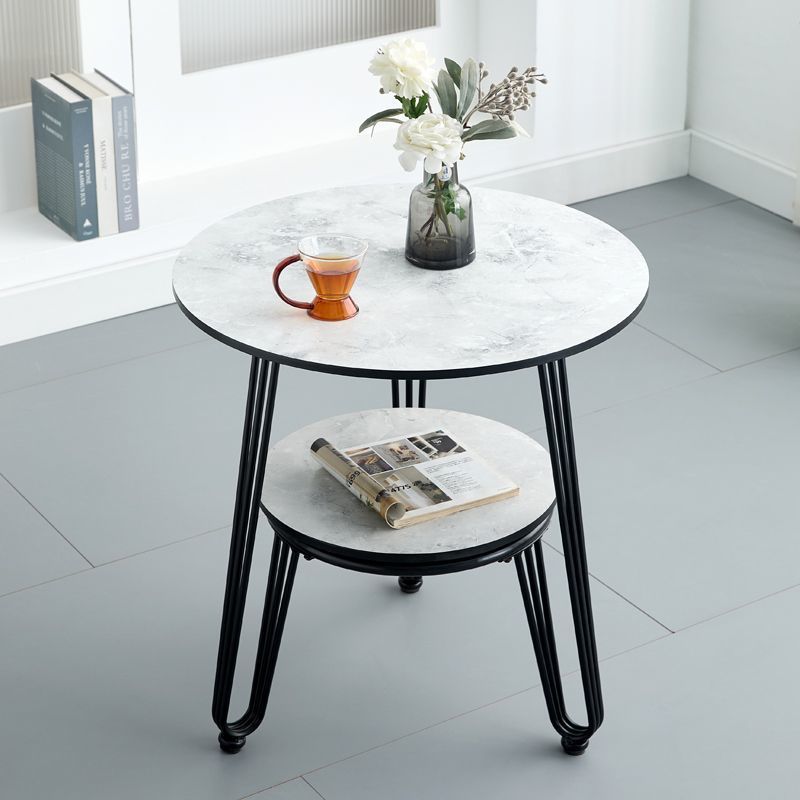 Luxury Dual-Layer Round Stone Coffee Table