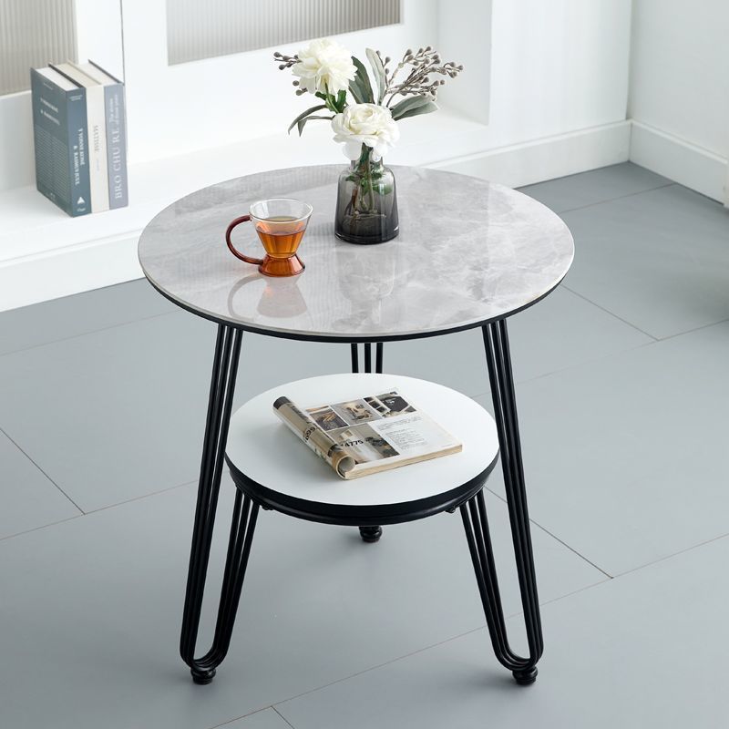 Luxury Dual-Layer Round Stone Coffee Table