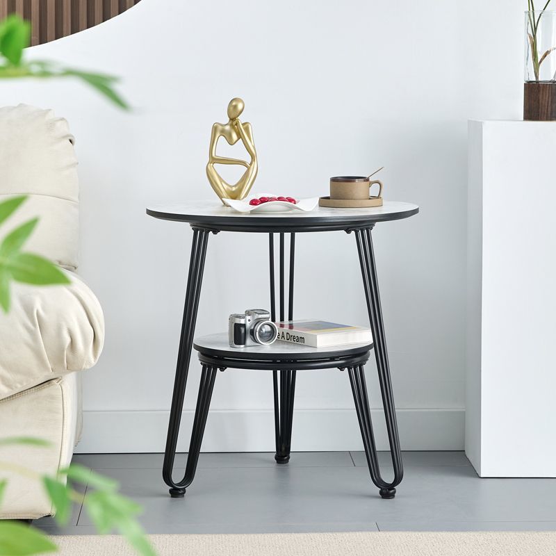 Luxury Dual-Layer Round Stone Coffee Table