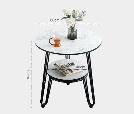 Luxury Dual-Layer Round Stone Coffee Table