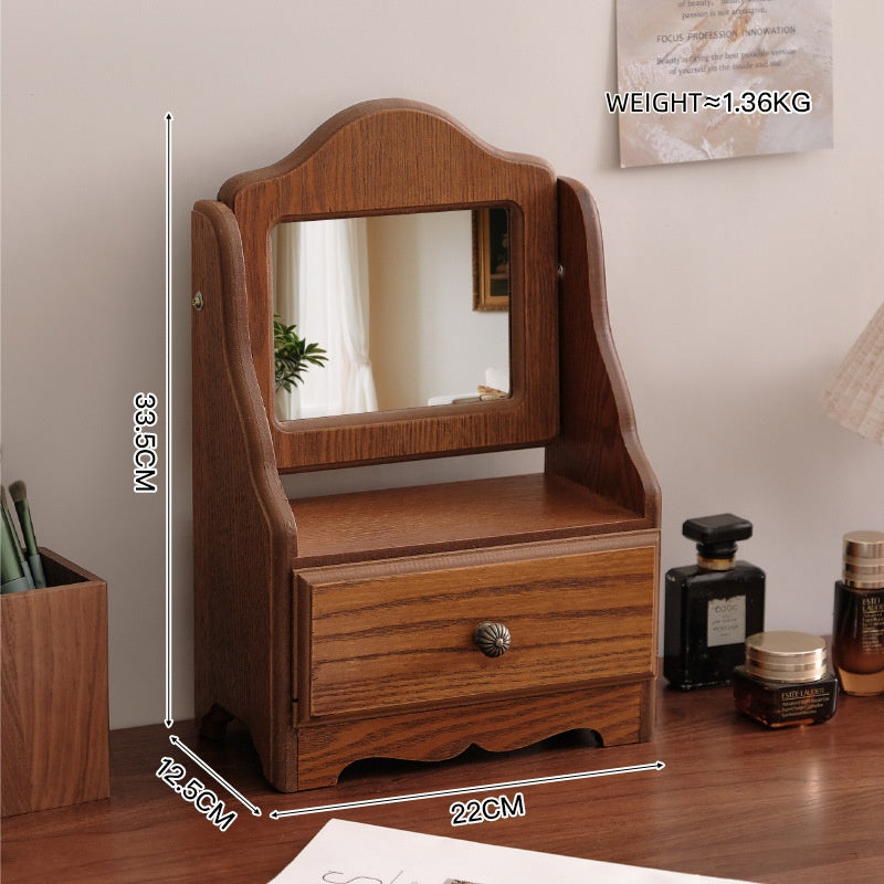 French Elegance Wooden Vanity Mirror  Description: