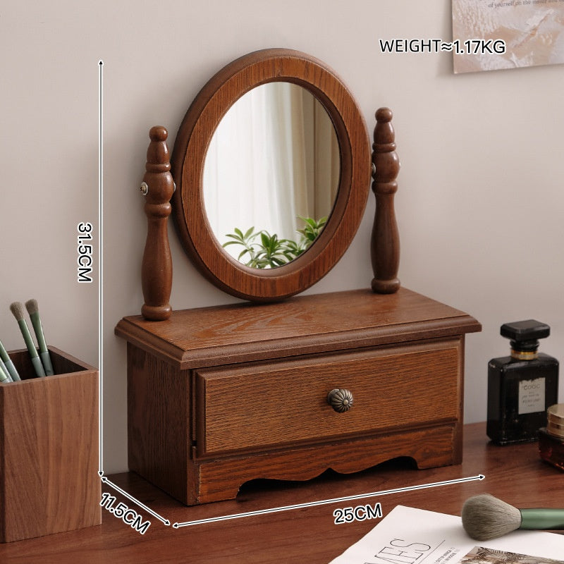 French Elegance Wooden Vanity Mirror  Description:
