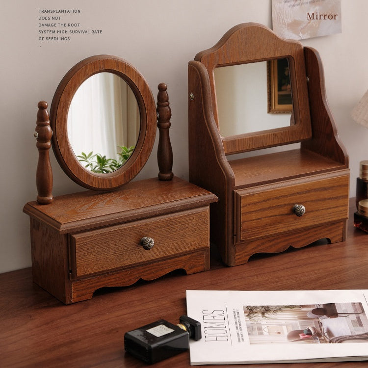 French Elegance Wooden Vanity Mirror  Description: