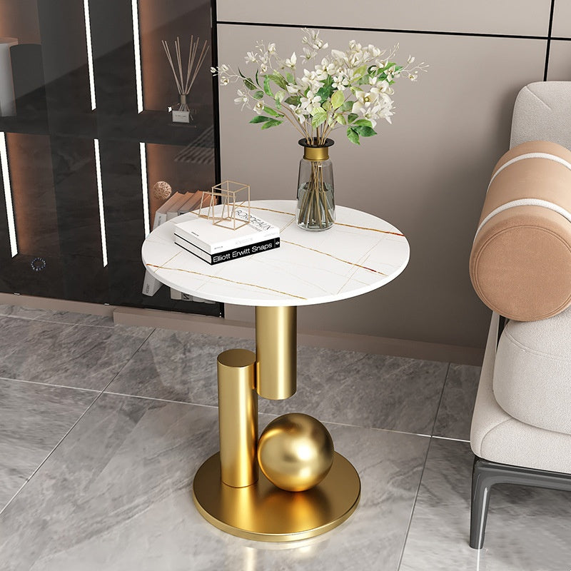 Elegant Round Stone Side Table