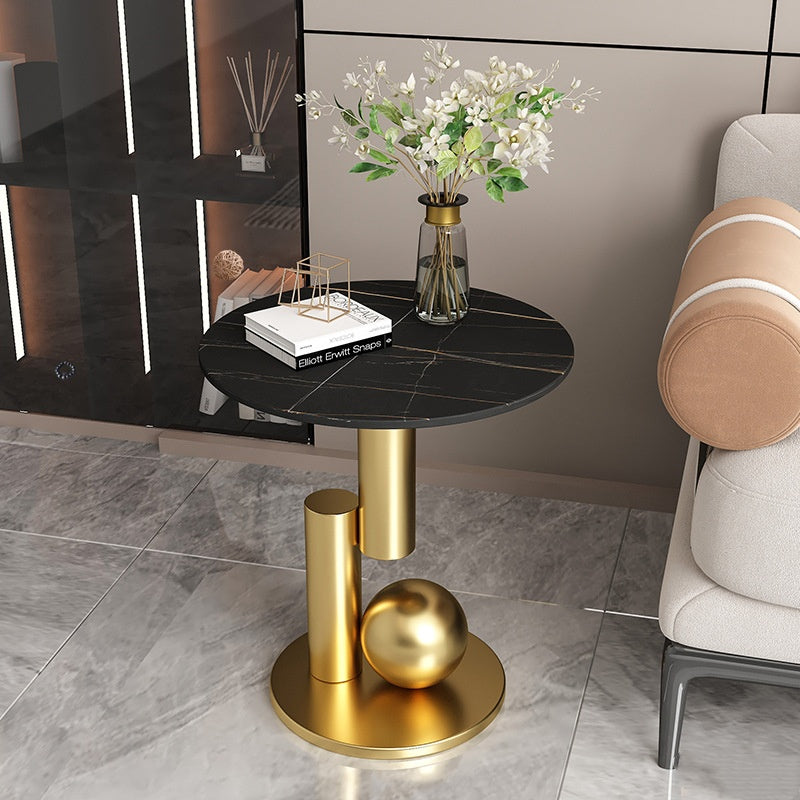 Elegant Round Stone Side Table
