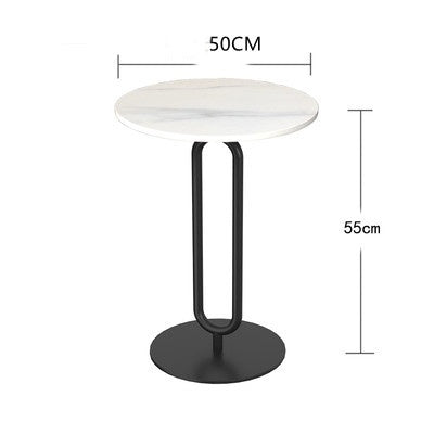Luxury Round Stone Side Table with Elegant Frame