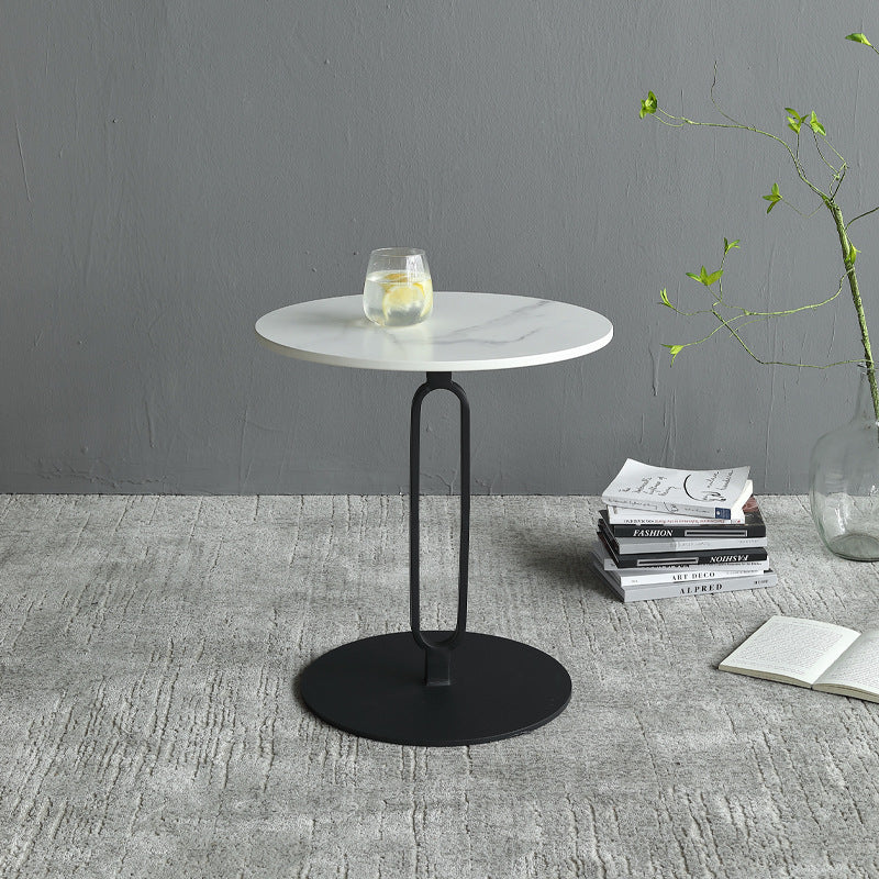 Luxury Round Stone Side Table with Elegant Frame