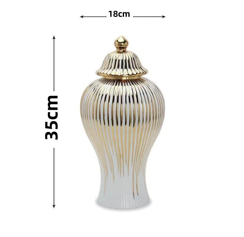 Luxury Ceramic Plated General Jar Vase