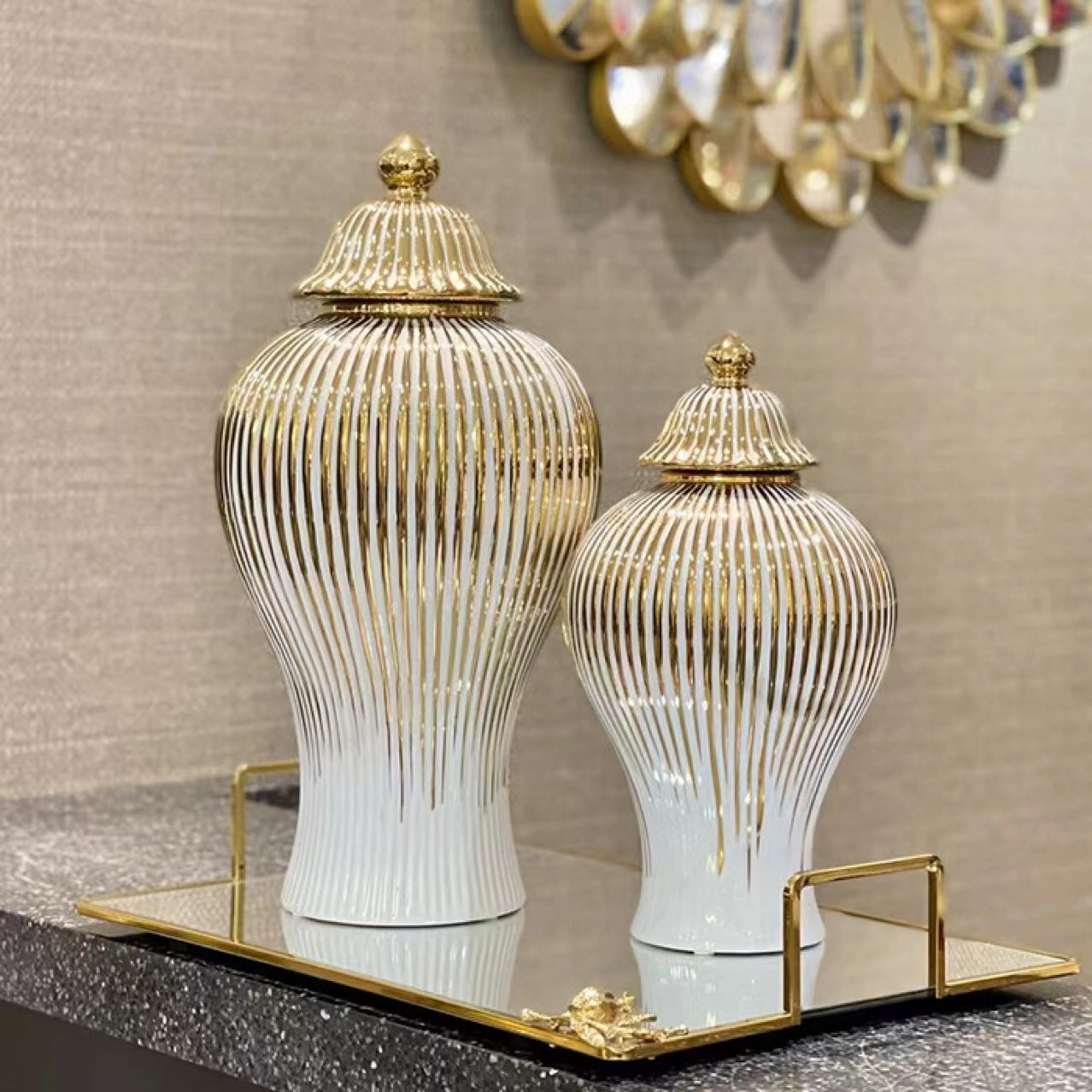 Luxury Ceramic Plated General Jar Vase
