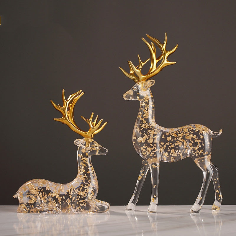 Golden Antler Crystal Pair