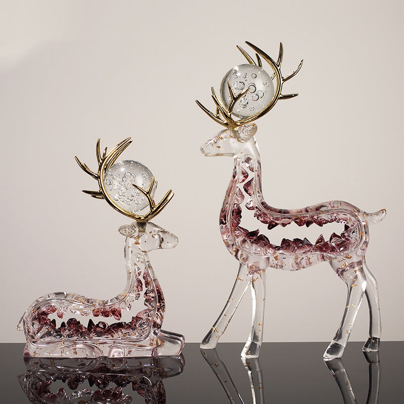 Golden Antler Crystal Pair