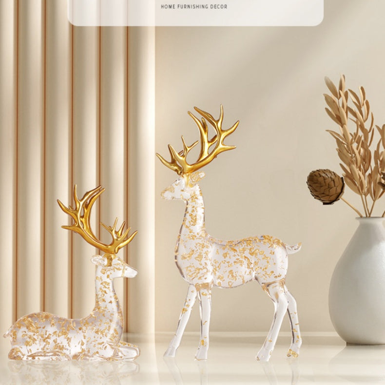 Golden Antler Crystal Pair