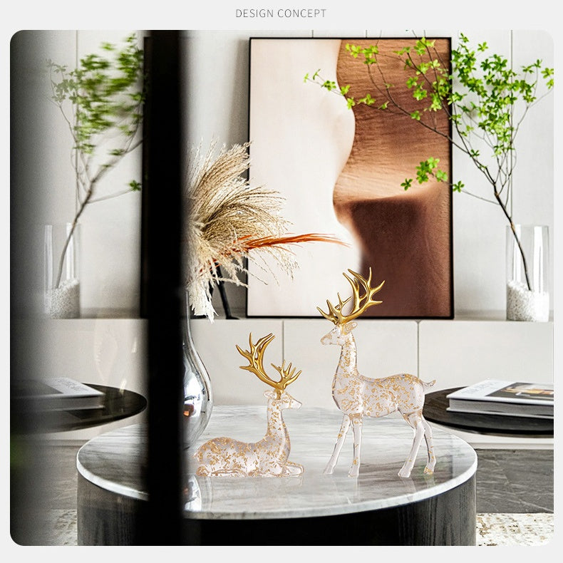 Golden Antler Crystal Pair