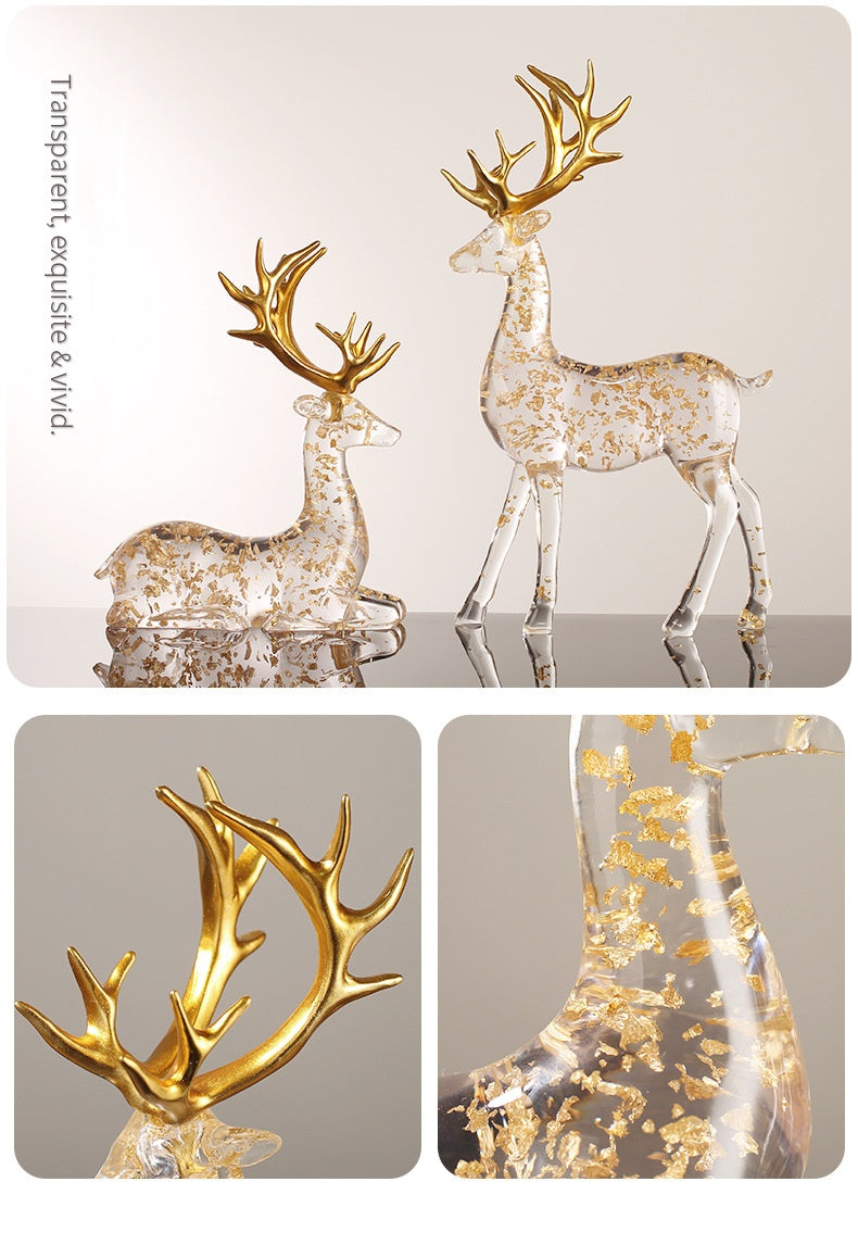 Golden Antler Crystal Pair