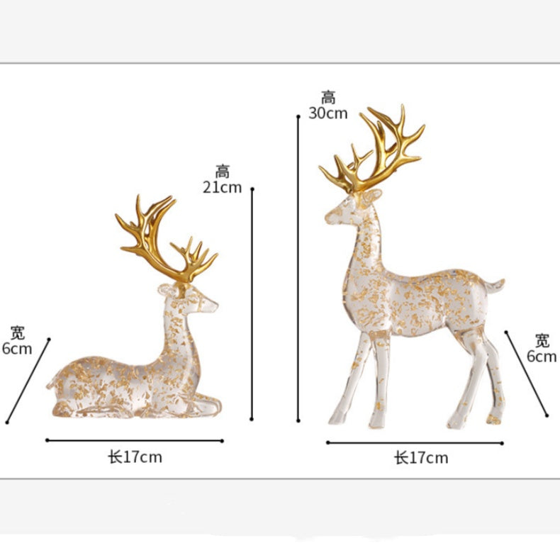 Golden Antler Crystal Pair