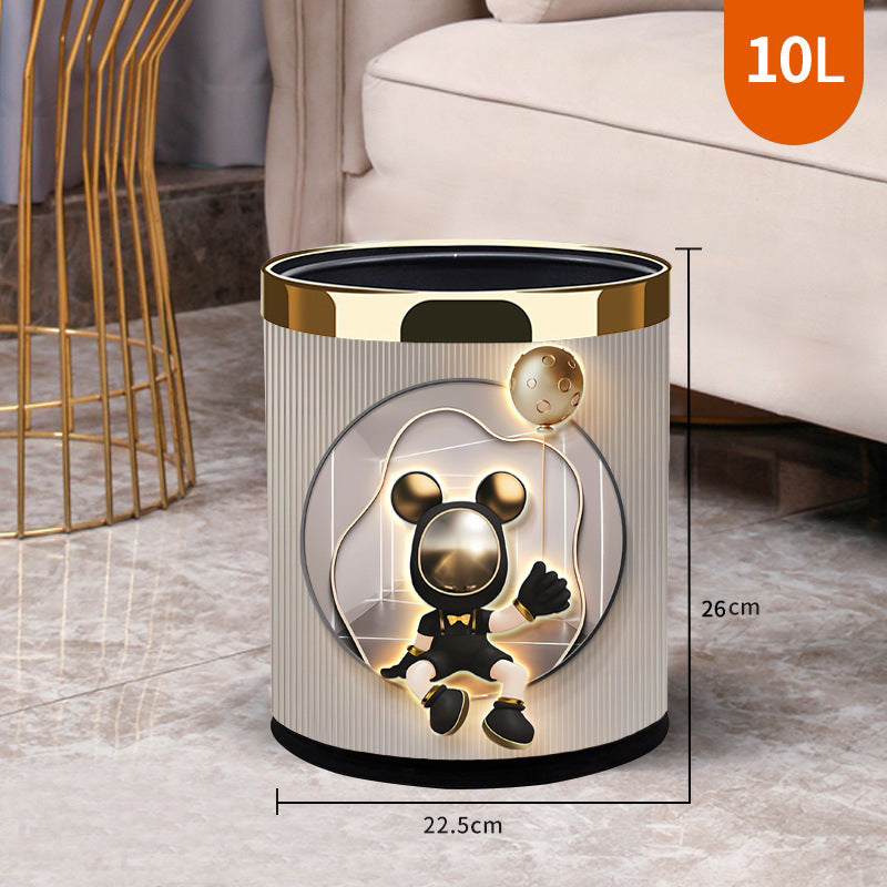 Luxury Double-Layer Designer Bear Trash Bin