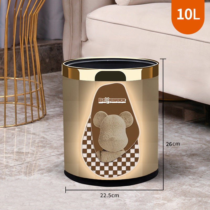 Luxury Double-Layer Designer Bear Trash Bin