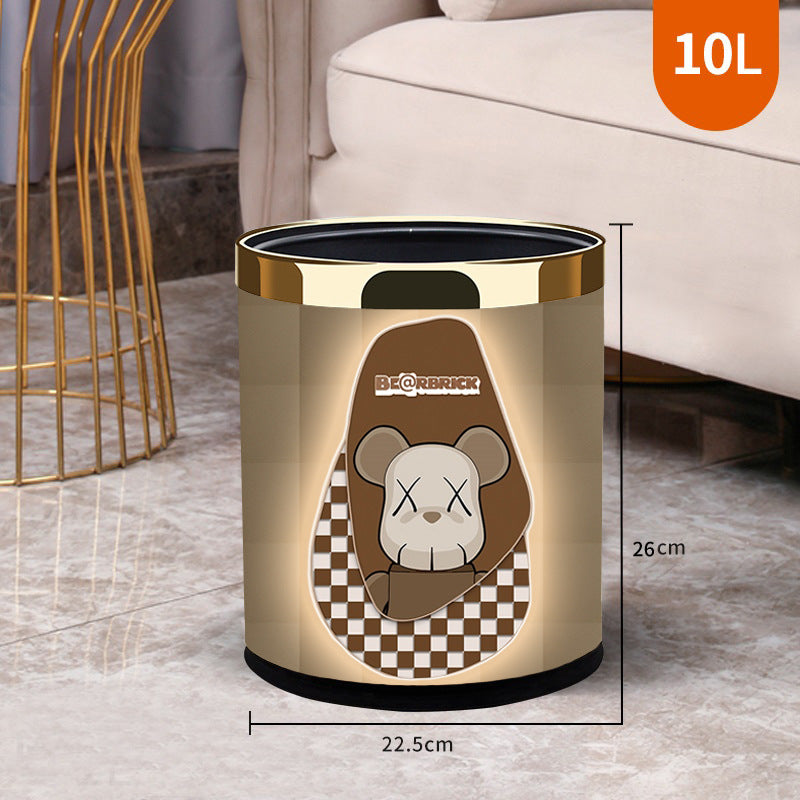 Luxury Double-Layer Designer Bear Trash Bin