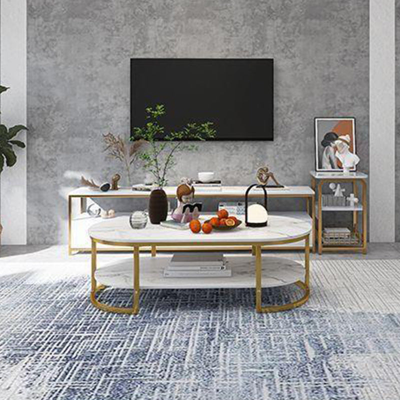 Opulent Marble Glass Table