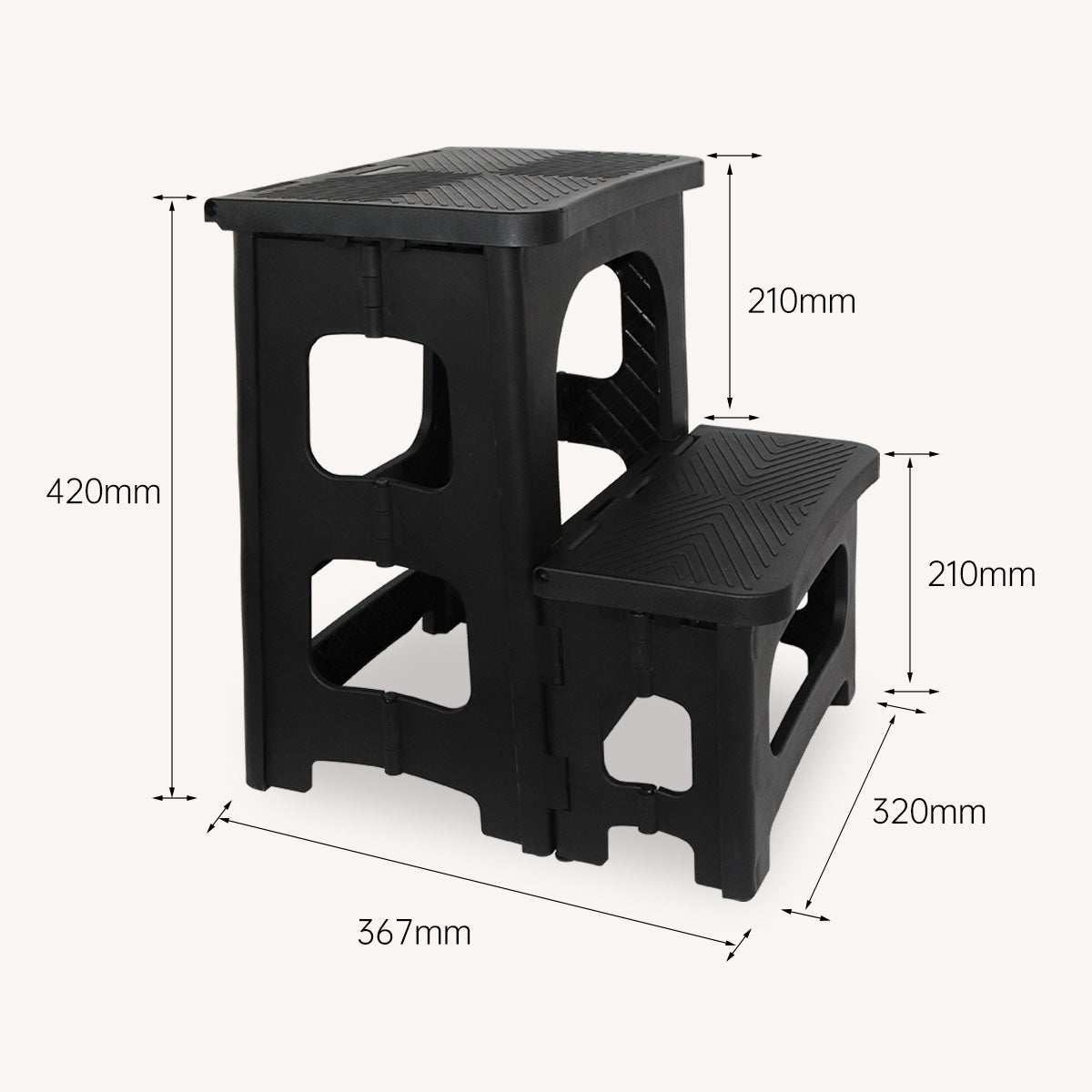 Foldable Home Step Stool - Two-Step Design