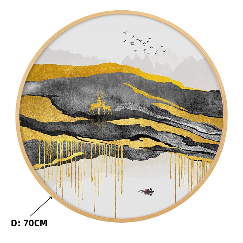 Zen Serenity Solid Wood Round Wall Art