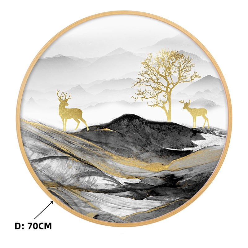 Zen Serenity Solid Wood Round Wall Art