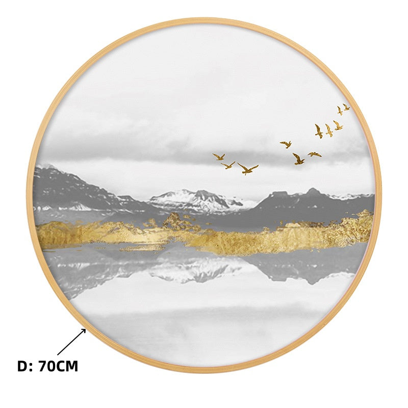 Zen Serenity Solid Wood Round Wall Art