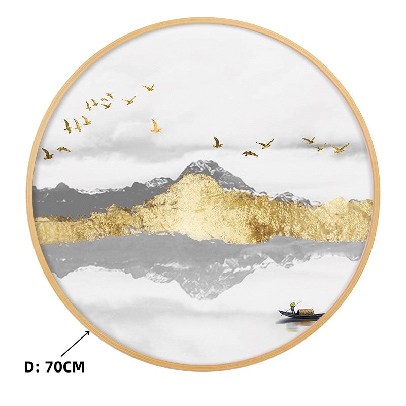 Zen Serenity Solid Wood Round Wall Art