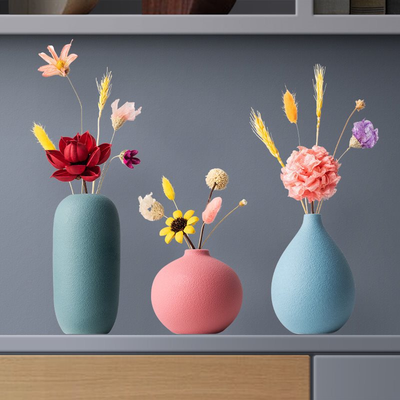 Modern Luxury Vase Set with Dried Flowers