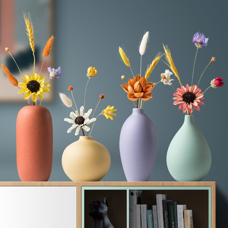 Modern Luxury Vase Set with Dried Flowers