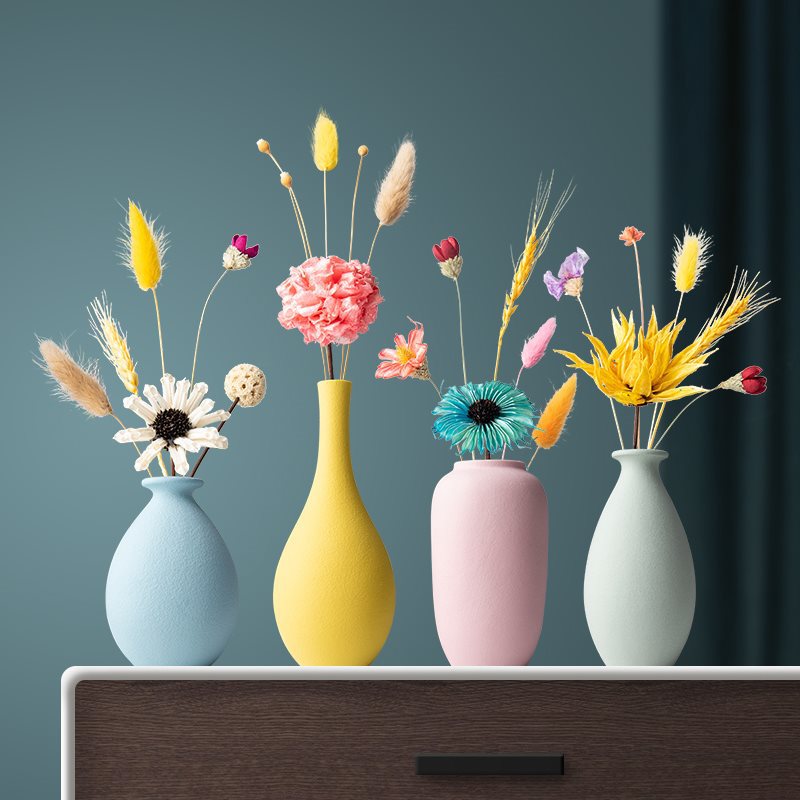 Modern Luxury Vase Set with Dried Flowers