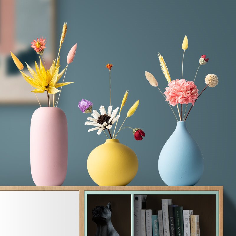 Modern Luxury Vase Set with Dried Flowers