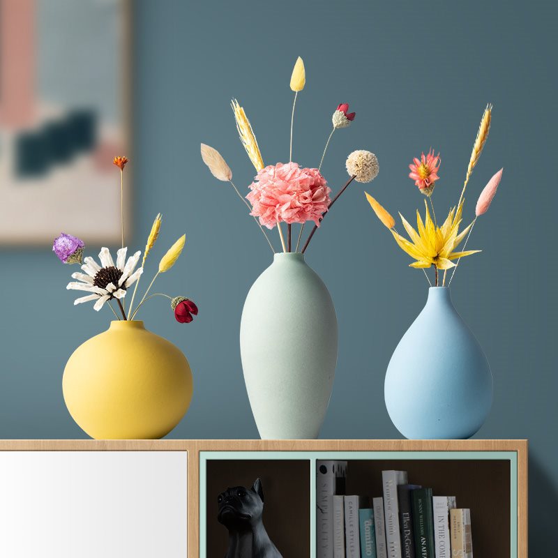 Modern Luxury Vase Set with Dried Flowers
