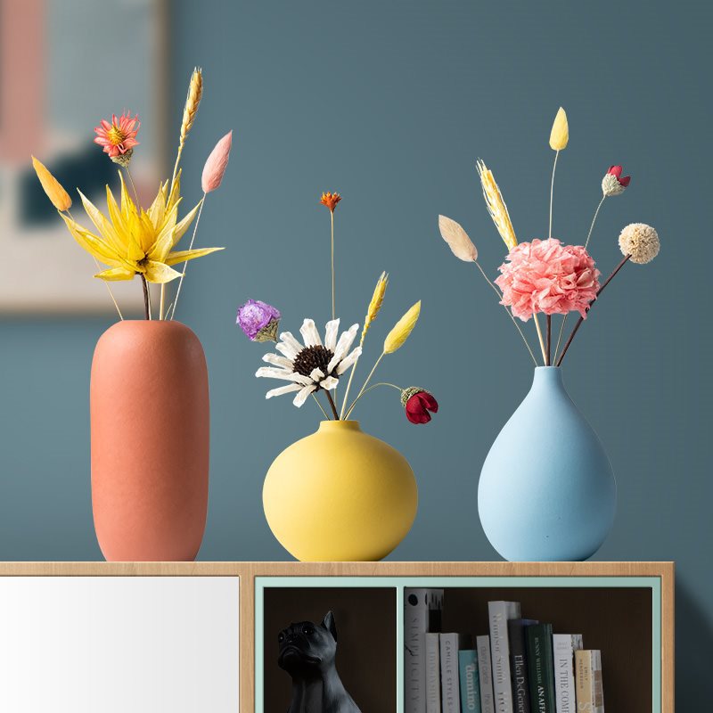 Modern Luxury Vase Set with Dried Flowers