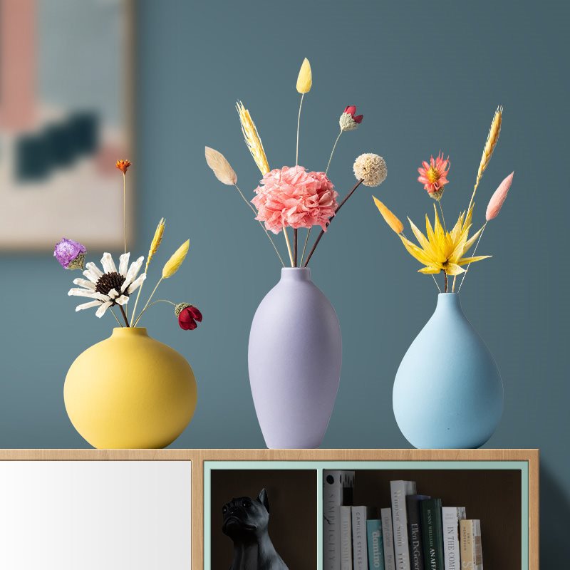 Modern Luxury Vase Set with Dried Flowers