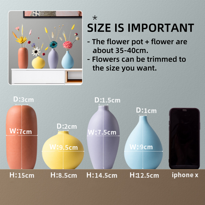 Modern Luxury Vase Set with Dried Flowers
