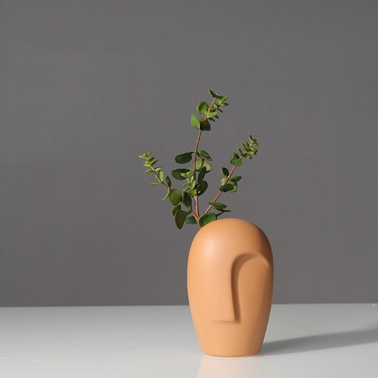 Modern Nordic Face Ceramic Vase