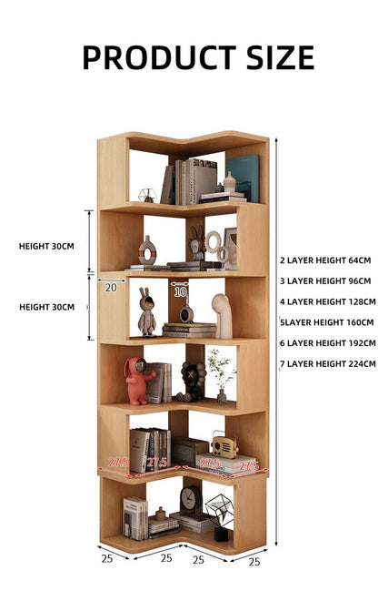 Multi-Layer Corner Bookshelf