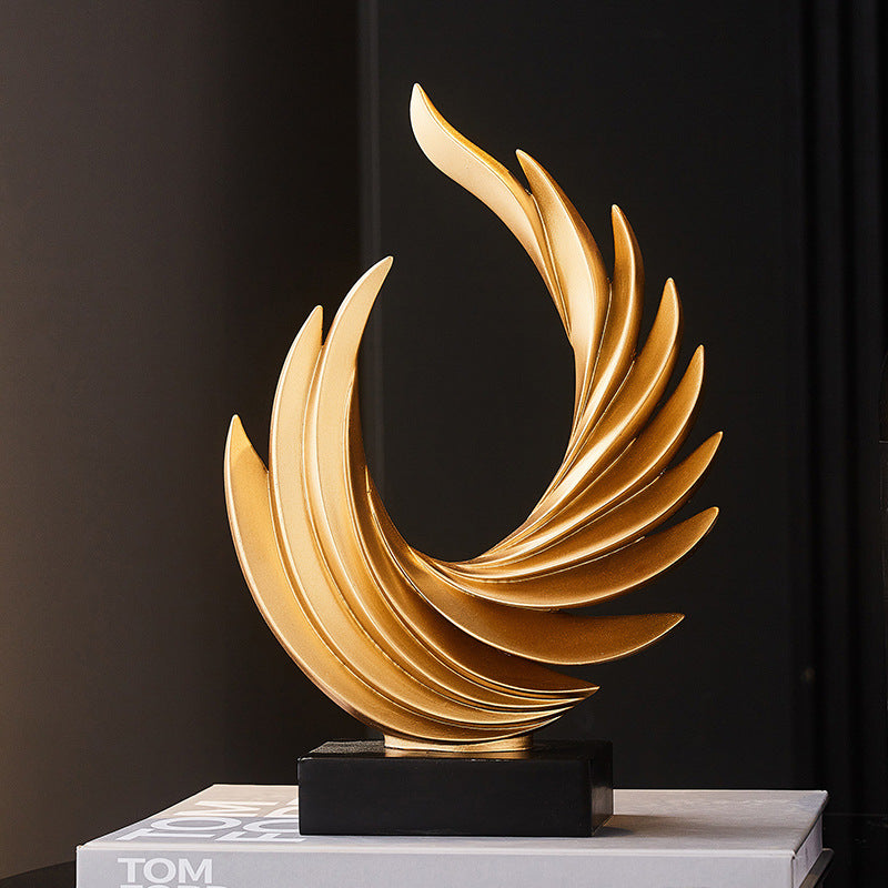 Golden Wing Resin Sculpture